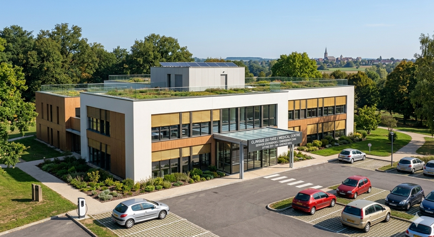 Salle de rééducation rénovée — Clinique du Parc Minimaliste Louhans 2025