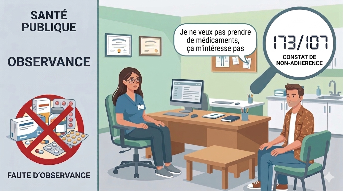 Une médecin généraliste essaie de convaincre son patient à suivre un traitement contre l'HTA. Comment les soignants peuvent améliorer l'observance thérapeutique ?